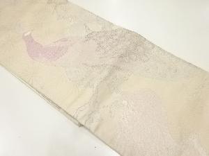 アンティーク 松に孔雀模様織出し袋帯(材料)